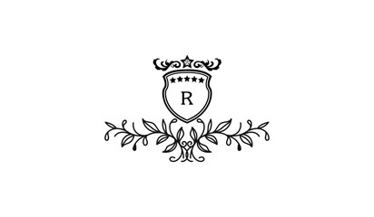 Luxury Crown Leaves Alphabetical Logo