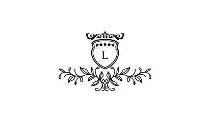 Luxury Crown Leaves Alphabetical Logo