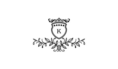 Luxury Crown Leaves Alphabetical Logo