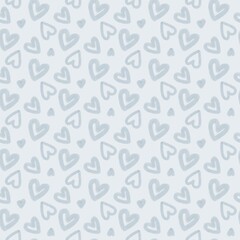 seamless pattern with hearts on a gray background