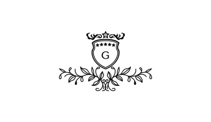 Luxury Crown Leaves Alphabetical Logo