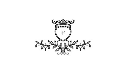 Luxury Crown Leaves Alphabetical Logo