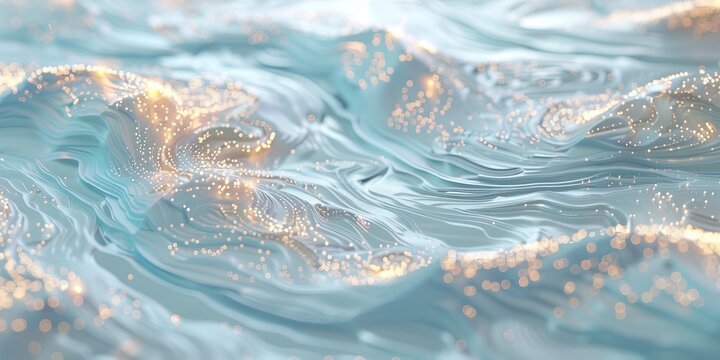 light tiffany blue water flowing in the water with lights in the background