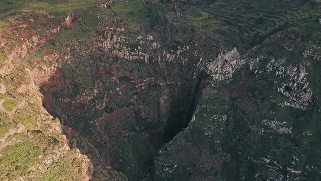 Drone Flight at Cascada de Gargantua Funda with an orbit around the waterfall 02