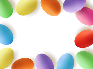 Easter frame for text, photos, cards and various designs with colorful Easter eggs.