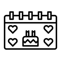 Fototapeta premium Birthday line icon