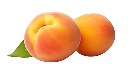 Fresh organic apricot isolated on transparent and white background.PNG image