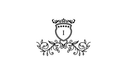 Luxury Crown Leaves Alphabetical Logo