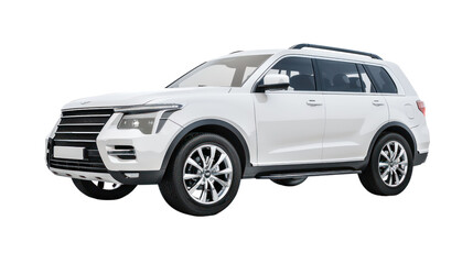 Family car,Luxury SUV isolated on transparent and white background.PNG image - obrazy, fototapety, plakaty