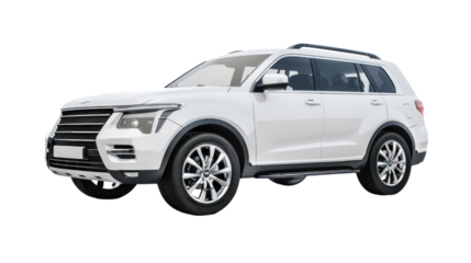 Family car,Luxury SUV isolated on transparent and white background.PNG image