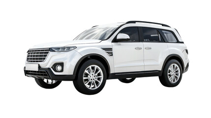 Family car,Luxury SUV isolated on transparent and white background.PNG image