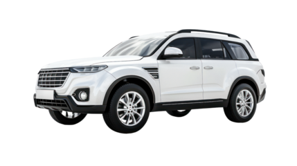 Family car,Luxury SUV isolated on transparent and white background.PNG image