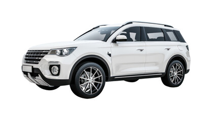 Family car,Luxury SUV isolated on transparent and white background.PNG image - obrazy, fototapety, plakaty