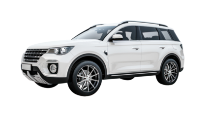 Family car,Luxury SUV isolated on transparent and white background.PNG image