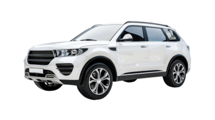Family car,Luxury SUV isolated on transparent and white background.PNG image