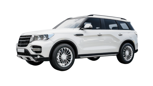 Family car,Luxury SUV isolated on transparent and white background.PNG image