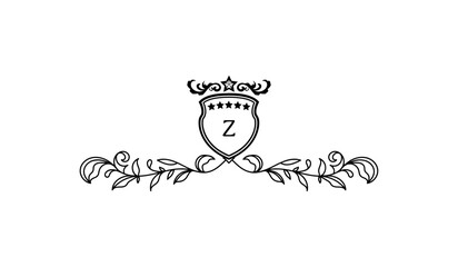 Luxury Crown Leaves Alphabetical Logo