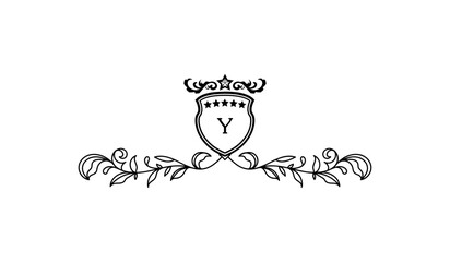 Luxury Crown Leaves Alphabetical Logo