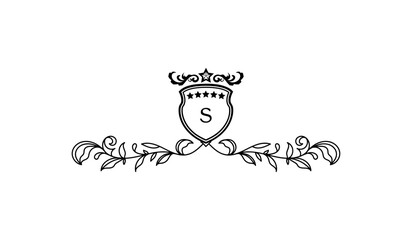 Luxury Crown Leaves Alphabetical Logo