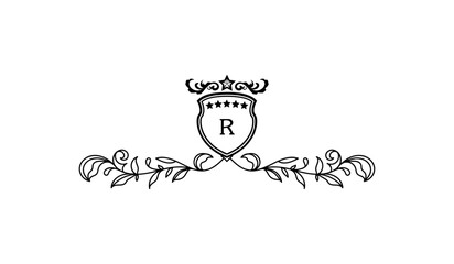 Luxury Crown Leaves Alphabetical Logo