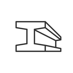 I-beam, linear icon. Metal construction. Line with editable stroke