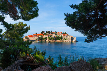 Montenegrin picturesque island of St. Stephen in the Adriatic Sea