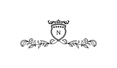 Luxury Crown Leaves Alphabetical Logo