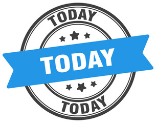 today stamp. today label on transparent background. round sign