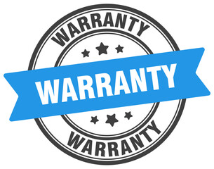 warranty stamp. warranty label on transparent background. round sign