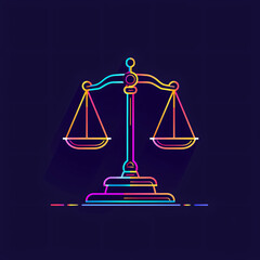 Justice scales line icon. Judgement.
