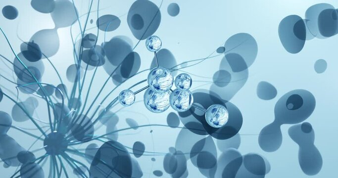 Acetyl chloride rotating molecular 3d structure ball-and-stick model, looped video acid halides