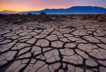 cracked earth in the desert