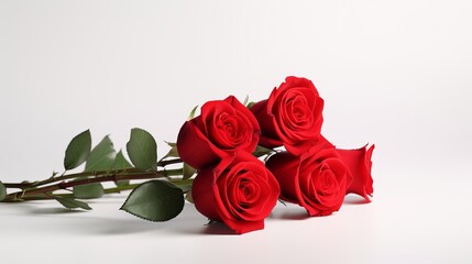 Fototapeta premium Red rose bouquet isolated on white background