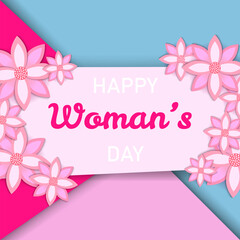 Vector tender Happy Women's Day card. 8 March