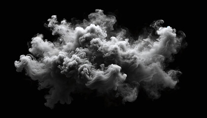  Abstract smoke, misty fog on an isolated black background resembling style atmosphere 