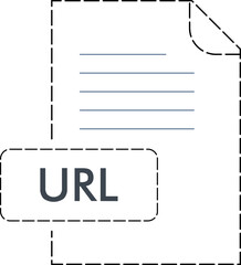 URL file format icon Rounded dashed outline - obrazy, fototapety, plakaty