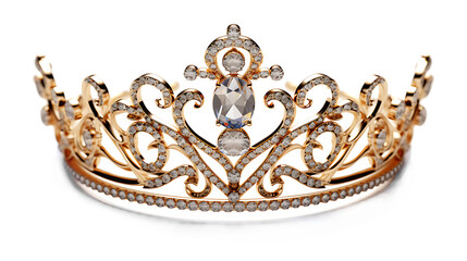 golden tiara isolated on a transparent background