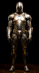 Majestic Full Plate Armor with Intricate Engravings, Medieval Elegance, created with Generative AI technology