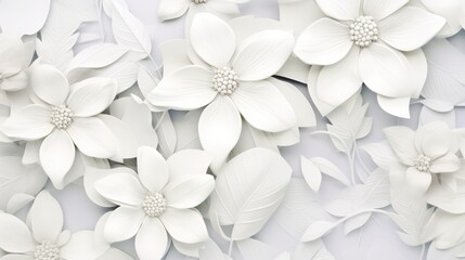 White background with flowers