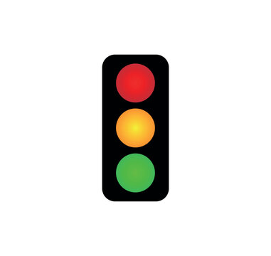 traffic lights icon. red, amber and green signal lights illustration symbol. road sign 