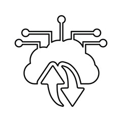 Backup, big, data icon. Line, outline design.