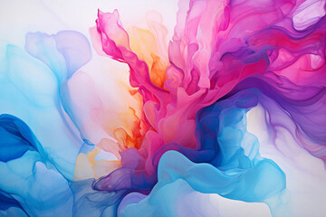 A dance of liquid joy unfolds, as the canvas erupts in a celebration of chromatic freedom, whispering forgotten dreams.