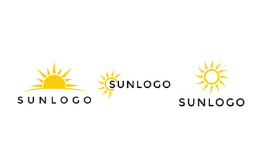 sun logo design concept idea, sun logo design set collection