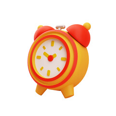 Color 3d alarm clock icon. 3d render of time reminder clock