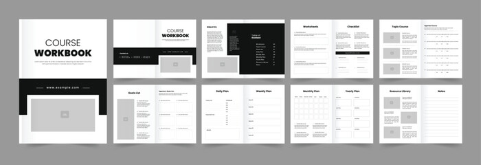  Course Workbook Template  Minimal style Workbook Design