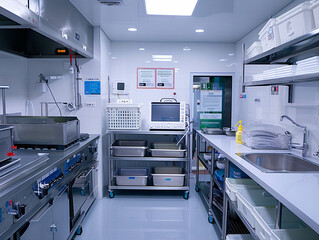 Medical instruments and equipment sterilization process ensuring safety - obrazy, fototapety, plakaty