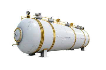 Cryogenic storage tank isolated on transparent background