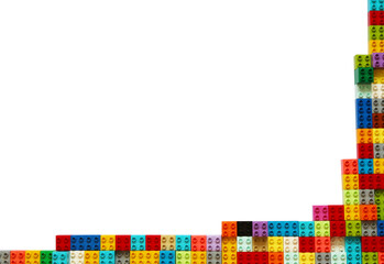 Colorful toy blocks isolated on white background