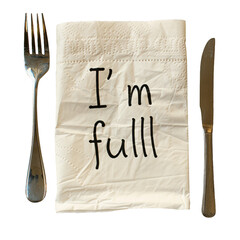 Im full written on a napkin, PNG image, no background