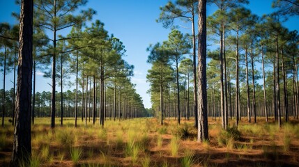 Beautiful pine flatwoods of Florida on a clear day